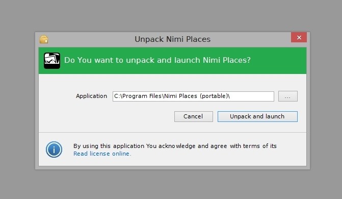 While portable, Nimi Places is distributed with self-extracting archive instead of installer.
